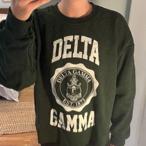 Forest Green University Tees Delta Gamma Cropped Sweatshirt